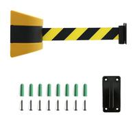 Barrière de sécurité à sangle rétractable, avec accessoires de montage, barrière murale de sécurité, cordon de sécurité for file d'attente(B,5M/16.4FT)