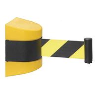 Barrière de sécurité à Sangle rétractable - Corde de File d'attente Murale avec boîtier ABS, 3 mètres, Verrouillage Automatique pour la Gestion des foules, idéale pour Les parkings extérieur