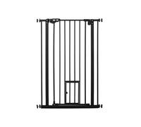 Pawhut Barrière sécurité animaux 104 cm – Porte chat, double verrouillage, 74–80 cm, acier noir