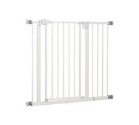 Pawhut Barrière de sécurité animaux 74-97,5 cm - Porte double verrouillage, sans perçage, blanc