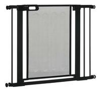 PawHut Barrière de sécurité pour Animaux Domestique avec Fermeture Automatique Double Verrouillage Largeur 75-103 cm Noir