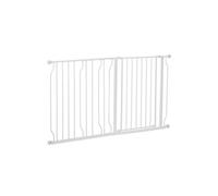 Pawhut Barrière de sécurité pour animaux 75–145 cm – Porte double verrouillage, sans perçage – Blanc