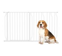 PawHut Barrière de sécurité Chien barrière Extensible 75-145 x 76 cm barrière escaliers couloirs Portes sans perçage en Acier et ABS Blanc
