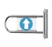 Barrière de sécurité automatique à double battant pour supermarché - Porte d'entrée en métal à ouverture 90°, idéale pour bibliothèque et entrepôt, largeur réglable de 55 à 80 cm, finition bleue.