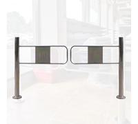 Barrière de sécurité automatique en acier inoxydable pour supermarchés et centres commerciaux - 110 cm Push Only One-Way Design, parfait pour les bibliothèques et les espaces publics
