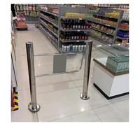 Barrière de sécurité avec support de poteau, ouverture à 90°, fermeture à ressort automatique, portail unidirectionnel pour accès des employés de bibliothèque et de supermarché (55,9 x 99,1 cm, gauche