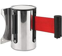 Barrière de sécurité, barrière à Ruban rétractable Murale en Acier Inoxydable, barrière de contrôle des foules, Ruban Rouge résistant à l'usure, Noir - 3 m,Black-3M