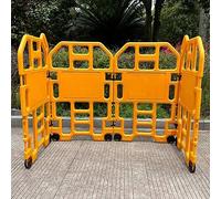 Barrière de sécurité, barrière Extensible et Pliable en Plastique - Clôture de signalisation Portable avec roulettes pour la Construction d'allées et Les travaux de génie Civil (Ensemble de
