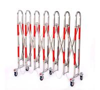 Barrière de sécurité, barrière Industrielle Mobile et Extensible sur Roues - Barrière de Circulation rétractable, Portail d'allée réglable en Acier Inoxydable pour la Gestion des foules, la