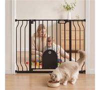 Barrière de Sécurité Bébé VEVOR avec Chatière Réglable Largeur 750-1110 mm Noir Noir