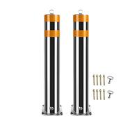 Barrière de Sécurité Bornes Amovibles En Acier Inoxydable 304 Pour Allée, 2-Pack Bornes De Stationnement Robustes De 40 Po/poteau De Barrière De Circulation Avec Verrou(100x8.9 cm/40x3.5 in)