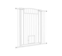 Pawhut - Barrière de sécurité chien - Extensible L.76-104 cm - Double verrouillage - Blanc