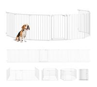 Barrière de sécurité chien - parc enclos pour chien et enfant - PawHut - pliable et modulable - 8 panneaux, usage intérieur - blanc
