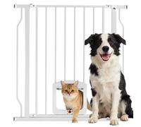 Barrière de sécurité chien - PawHut - 75-85cm - fixation par pression sans percer, double verrouillage, fermeture automatique, blanc