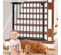 Barriere de Securite Chien, Porte Bébé Ajustable 75-82 cm, Barrière De Sécurité Sans Perçage, Ouverture Double Sens, Fermeture Automatique, Pour Portes et Escaliers, Sécurité Maximale, Noir