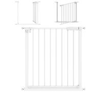 Barriere de Securite Chien, Porte Bébé Ajustable 75-82 cm, Barrière De Sécurité Sans Perçage, Ouverture Double Sens, Fermeture Automatique, Pour Portes et Escaliers, Sécurité Maximale, Blanc