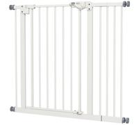 Barrière De Sécurité Chien - Porte Double Verrouillage - L.94 Cm Max. - Sans Perçage - Métal Blanc