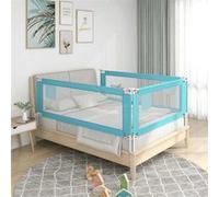 Barrière de sécurité de lit d enfant Bleu 150x25 cm Tissu Bleu G