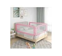 vidaXL Barrière de sécurité de lit d'enfant Rose 140x25 cm Tissu 10201 Rose G