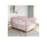 vidaXL Barrière de sécurité de lit d'enfant Rose 180x25 cm Tissu