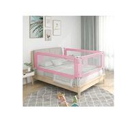 Barrière de sécurité de lit d'enfant Rose 200x25 cm Tissu 10206