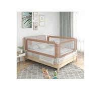 vidaXL Barrière de sécurité de lit d'enfant Taupe 140 x 25 cm Tissu