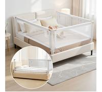 Barrière de Sécurité de Lit Enfants-VEVOR-3 Côtés-Tube Fer Renforcé-Hauteur Réglable-pour Lits King-Épaisseur de Matelas 5-27 cm