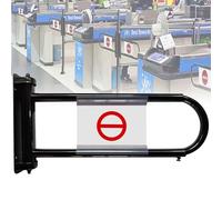 Barrière de sécurité en acier inoxydable pour comptoir de caisse, porte battante à fermeture automatique pour bibliothèque, accès piéton unidirectionnel, réglable 55-80 cm