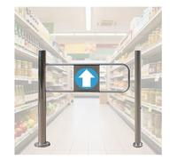 Barrière de sécurité en acier inoxydable pour porte d'allée de supermarché et bibliothèque, 1,4 m de long, dispositif d'entrée/sortie durable pour entrepôts et chantiers de construction (côté droit)