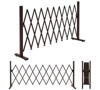 Barrière De Sécurité En Aluminium Hwc-K56, Grille De Sécurité Extensible Pivotante En Acier 103x36-265x31cm, Marron Marron
