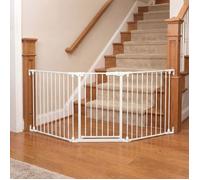 Barrière de Sécurité Enfant COSTWAY Pare Feu Cheminée - 198 CM- 8 Panneau Pliable- Verrouillable -Assemblage Facile - Blanc