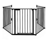 Barrière de sécurité enfant - GRANDE VERSION 3M | Barrière de protection cheminée | 5 panneaux - Pré-assemblé 310 * 2.5 * 75cm (Noir, 310 * 2.5 * 75cm)