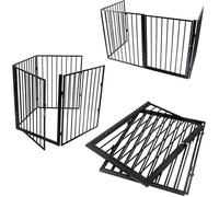 Barrière de Sécurité Enfant - MIXMEST - 4 pans - Noir - Métal - Réglable - Pare-feu