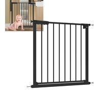 Barrière de Sécurité Enfant, Porte Bébé Réglable 75-82 cm, Installation Facile Sans Perçage, Système d'Ouverture Double Sens, Fermeture Automatique, Pour Portes et Escaliers, Noir