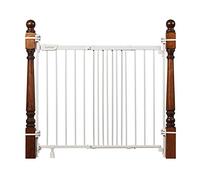 Barrière de sécurité estivale en métal et escalier pour bébé, finition blanche, 82,5 cm de haut, convient aux ouvertures de 78,7 cm à 116,8 cm de large, porte extra large qui ouvre toute la largeur de
