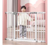 Barrière de Sécurité Extensible,Barrière d'animaux à Fermeture Automatique,Barrière d'Escalier à Fixation par Pression,pour Escaliers,Portes (83-90cm/32.7-35.4in)
