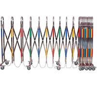 Barrière de sécurité extensible en acier inoxydable, clôture industrielle en métal pour garages, écoles et centres commerciaux, multicolore, barrière de sécurité de 1,1 x 10 m.
