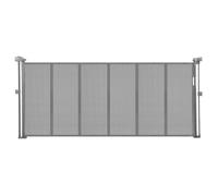 VEVOR Barrière de Sécurité Extensible Jusqu’à 180 cm Hauteur 87 cm, Barrière Rétractable pour Animaux de Compagnie, Clôtures en Mailles, Installation Facile, pour Chiens Couloir Escalier Porte, Gris