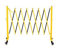 Barrière de Sécurité Extensible Pliante 3.35M, Clôture d’Escalier en Acier, Roulante à 360°, Barrière à Ciseaux ou Porte avec Cadenas, pour Maison sous-Sol Garage