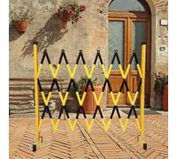 Barrière de sécurité extensible pour allée - Cadre pliable jaune et noir pour cour/garage - Barrière roulante portable pour un rangement facile (1,2 m x 2 m)