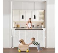 Barrière de Sécurité Extensible-VEVOR-Jusqu’à 140 cm Hauteur 87 cm-Animaux de Compagnie-Clôtures en Mailles-Blanc
