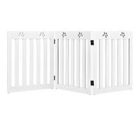 CostwayBarrière Pliable pour Animaux à 3 Panneaux Clôture de Sécurité Autoportante pour Animaux 2 Pieds Amovibles pour Escalier Porte et Cuisine Blanc