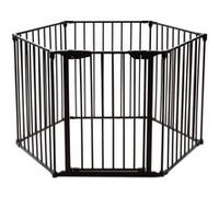 barrière de sécurité noir 380x75cm 6 pans clôture de cheminée en fer