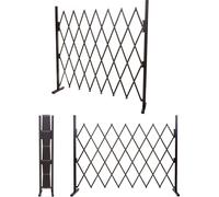 Barrière de sécurité HWC-B34, Grillage à ciseaux pour animaux, extensible, alu brun ~ hauteur 153cm, largeur 28-200cm