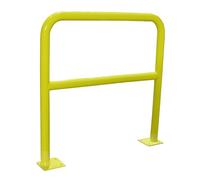 Barrière de sécurité jaune acier 1000mm avec platine - Ø40mm