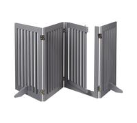 Relaxdays Barrière de sécurité Non Fixe, Pliable, avec Porte et Pieds, H x L : 70 x 207 cm, pour Chiens, Grise