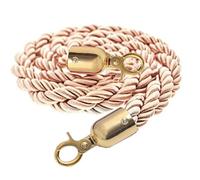 Barrière de sécurité, ligne de file d'attente pour le contrôle de la masse avec crochets en acier inoxydable, barrières de chanvre tressées pour supports torsadés, séparateur d'obstacles, champagne