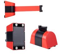 Barrière de sécurité magnétique rétractable à fixation murale, rouge, ruban de contrôle de foule extensible pour gestion des files d'attente, barricade durable (rouge, 3 m)