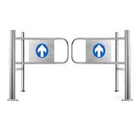 Barrière de sécurité manuelle ouverte à 90° - Porte d'entrée pivotante à 1 voie pour marchés - Clôture industrielle avec montage sur poteau - Porte d'accès piéton durable (180 cm)