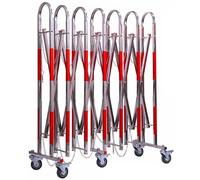Barrière de sécurité Mobile, barrière de sécurité rétractable, Portail de sécurité Pliable et Extensible avec Roues, barrière de Circulation rétractable en Acier inoxydab